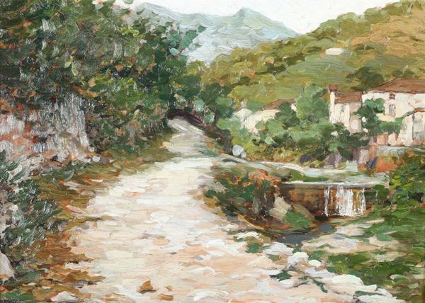 Guglielmo Ciardi (1842/43-1917), attribuito a Paesaggio montano