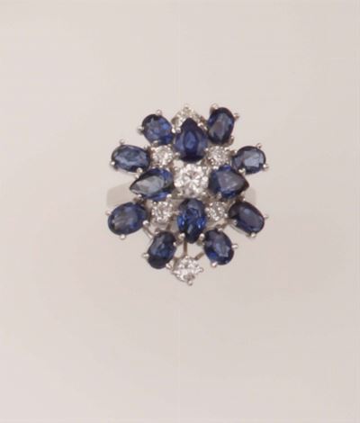 Anello con Diamanti e Zaffiri