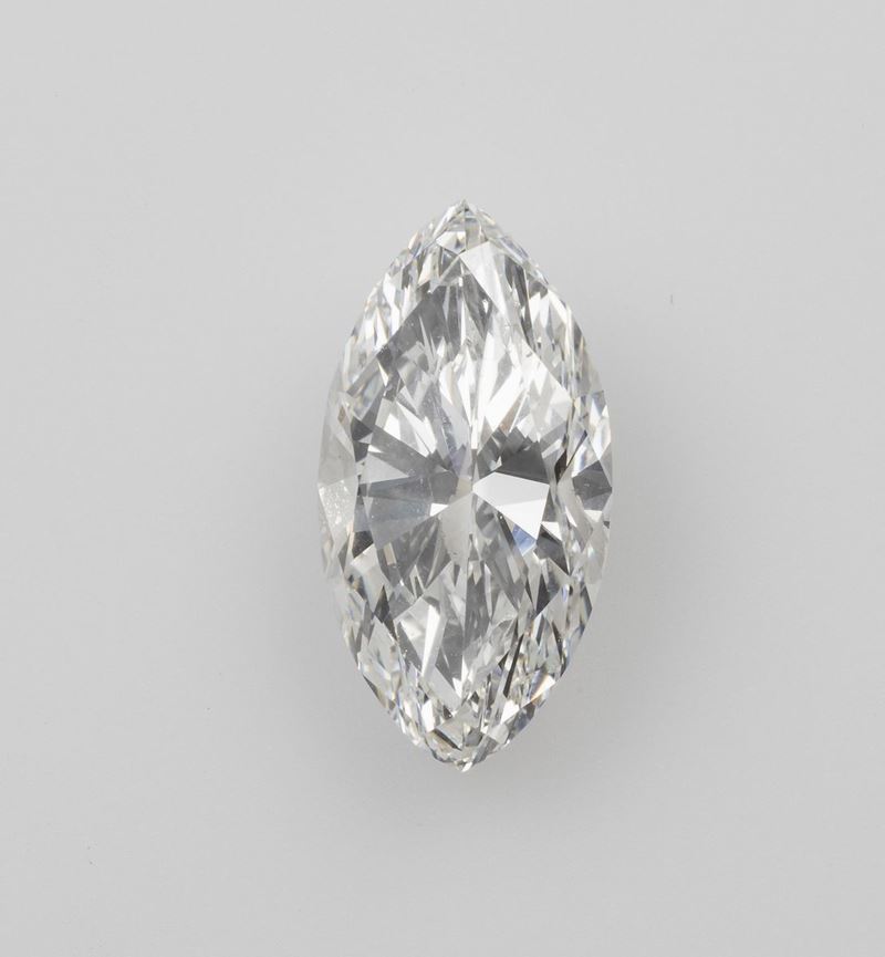 Unmounted marquise-shaped diamond weighing 3.46 carats  - Auction Fine Jewels - II - Cambi Casa d'Aste