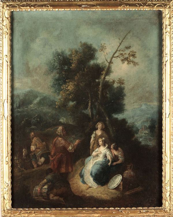 Giuseppe Zais (Forno di Canale 1709 - Treviso 1784) Labano Giacobbe e Rachele