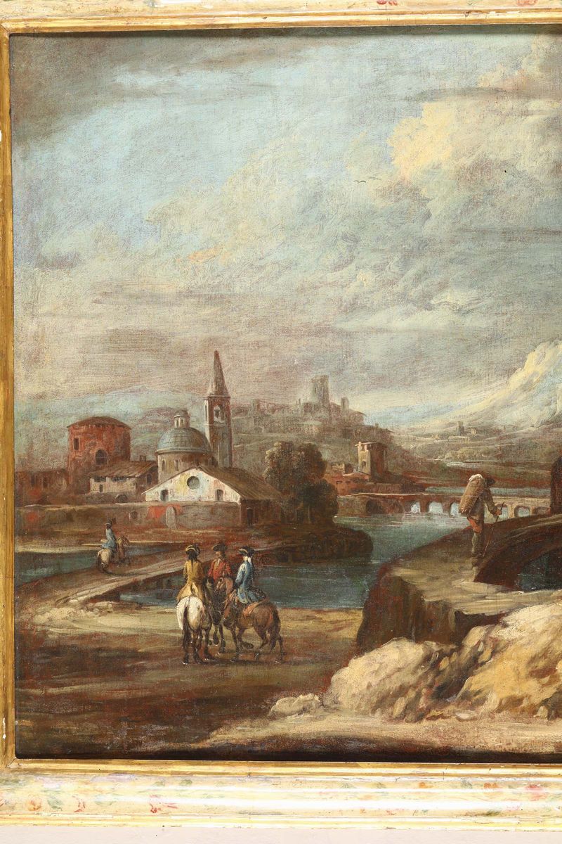 Giuseppe Zais (forno di Canale 1709 - Treviso 1784)coppia di Paesaggi con Figure