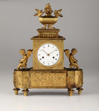 Pendola da Tavolo in Bronzo Dorato, Francesco Manfredini (M.1810) e Pierre Philippe Thomire (?) (...