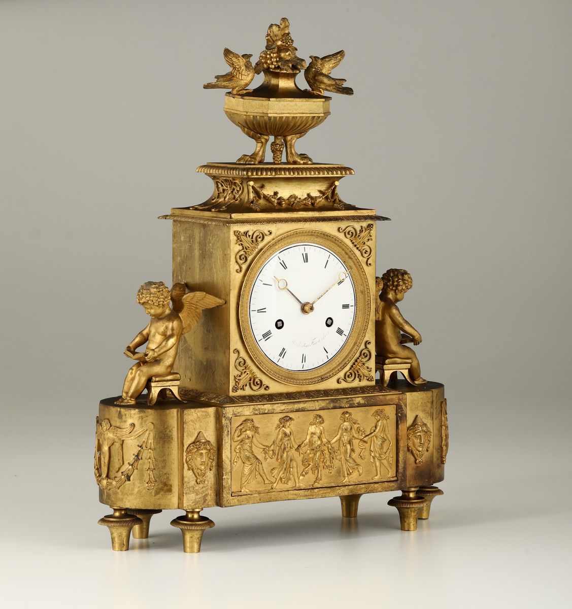 Pendola da Tavolo in Bronzo Dorato, Francesco Manfredini (M.1810) e Pierre Philippe Thomire (?) (...