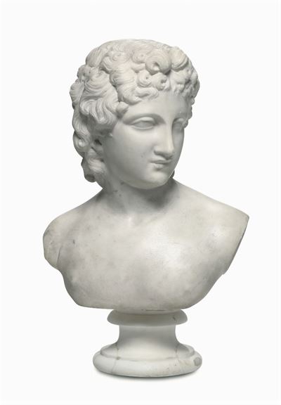 Busto Femminile in Marmo Bianco, Scultore del XVIII-XIX Secolo