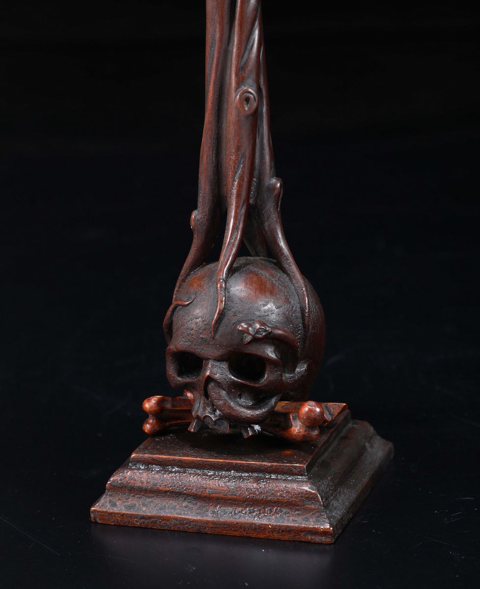 Crocifisso da Meditazione il Legno Scolpito e Laccato. Arte Tedesca del XVII Secolo
