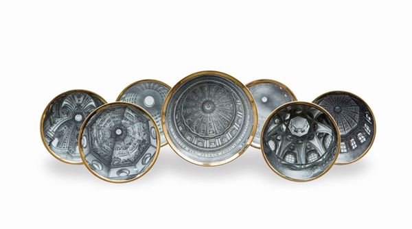 Piero Fornasetti (1913-1988), 1960 ca Serie Cupole d'Italia