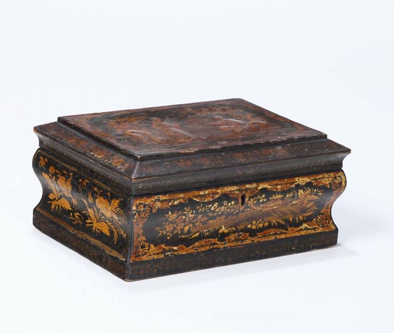 Scatola in legno dipinto e dorato, XVIII secolo  - Asta Antiquariato - Cambi Casa d'Aste