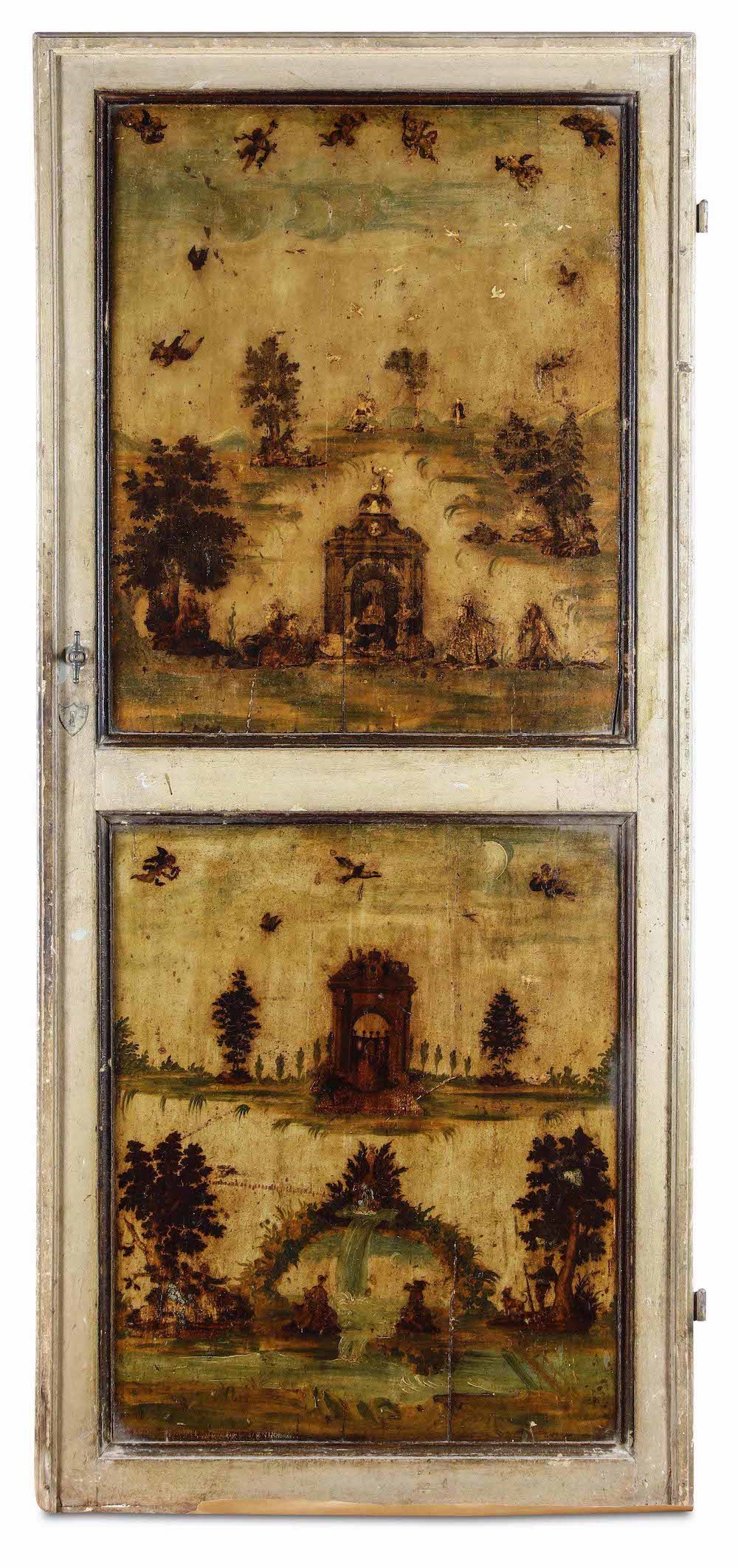 Quattro Porte in Legno Laccato e Dipinto Ad Arte Povera, Veneto XVIII-XIX Secolo