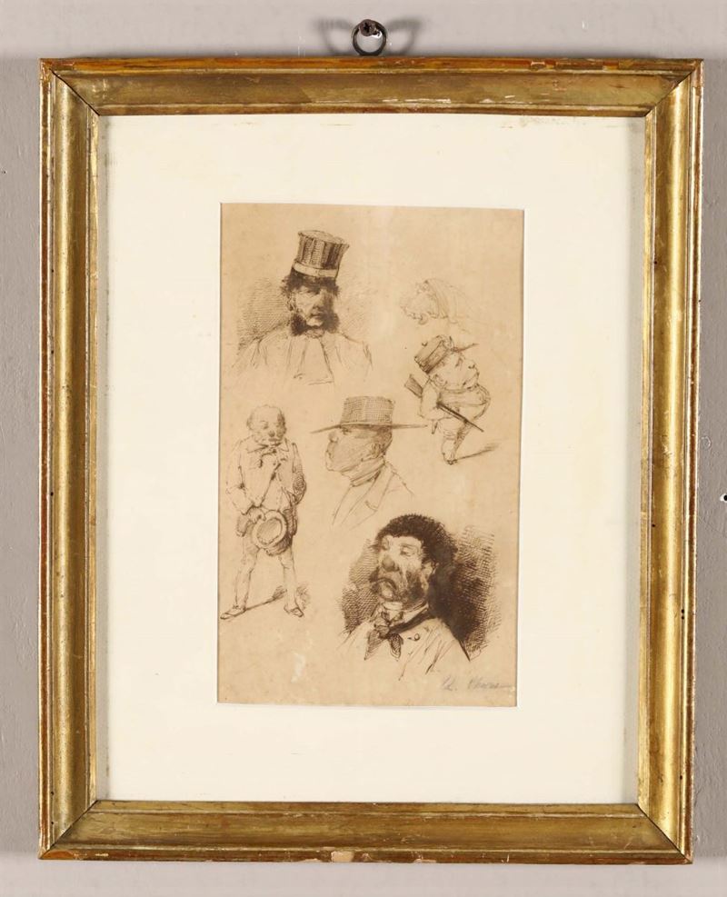 Scuola francese del XIX secolo Studio di personaggi  - Auction Asta a Tempo antiquariato - II - Cambi Casa d'Aste