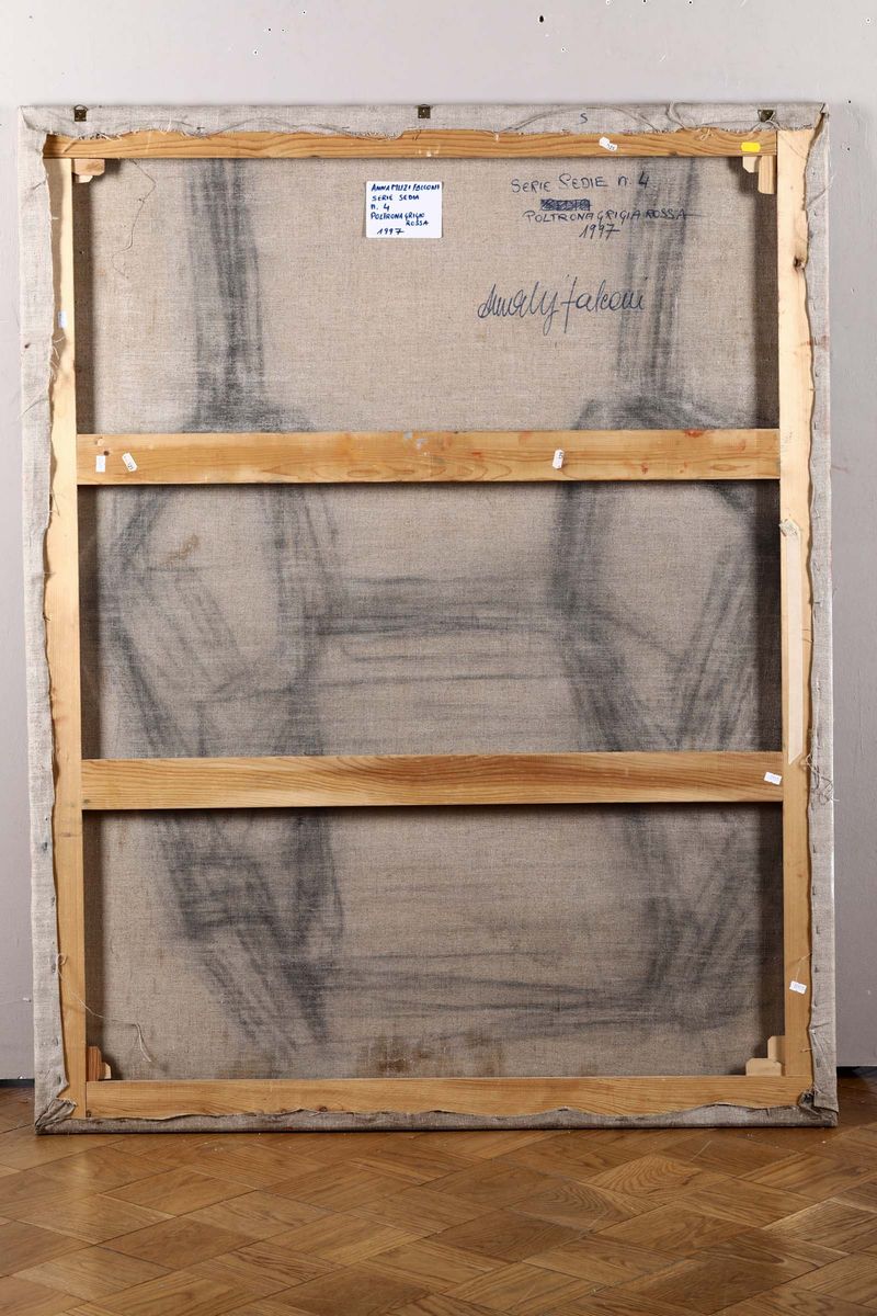 Anna Muzi Falconi (1962)serie Sedie N.4, Poltrona Grigia Rossa, 1997