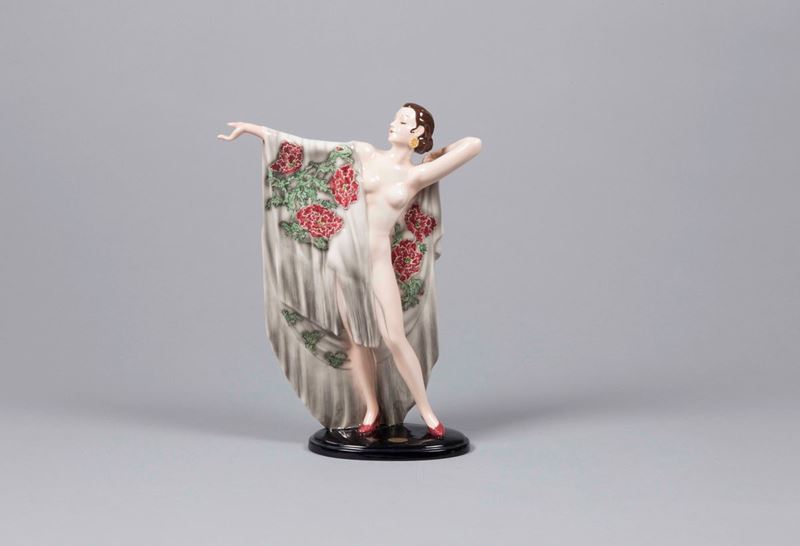 Goldscheider, disegno Josef Lorenzl (1892-1950), Vienna, 1939 ca Ballerina  - Asta Arti Decorative del XX secolo - Cambi Casa d'Aste