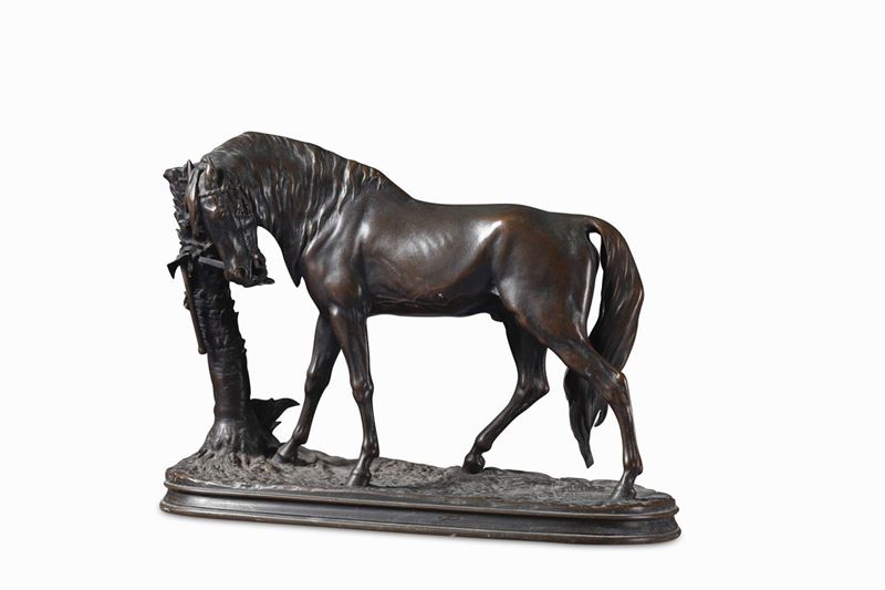 Pierre-Jules Mene (1810-1879) Cavallo a riposo  - Asta Lo Sport nell'Arte - Cambi Casa d'Aste