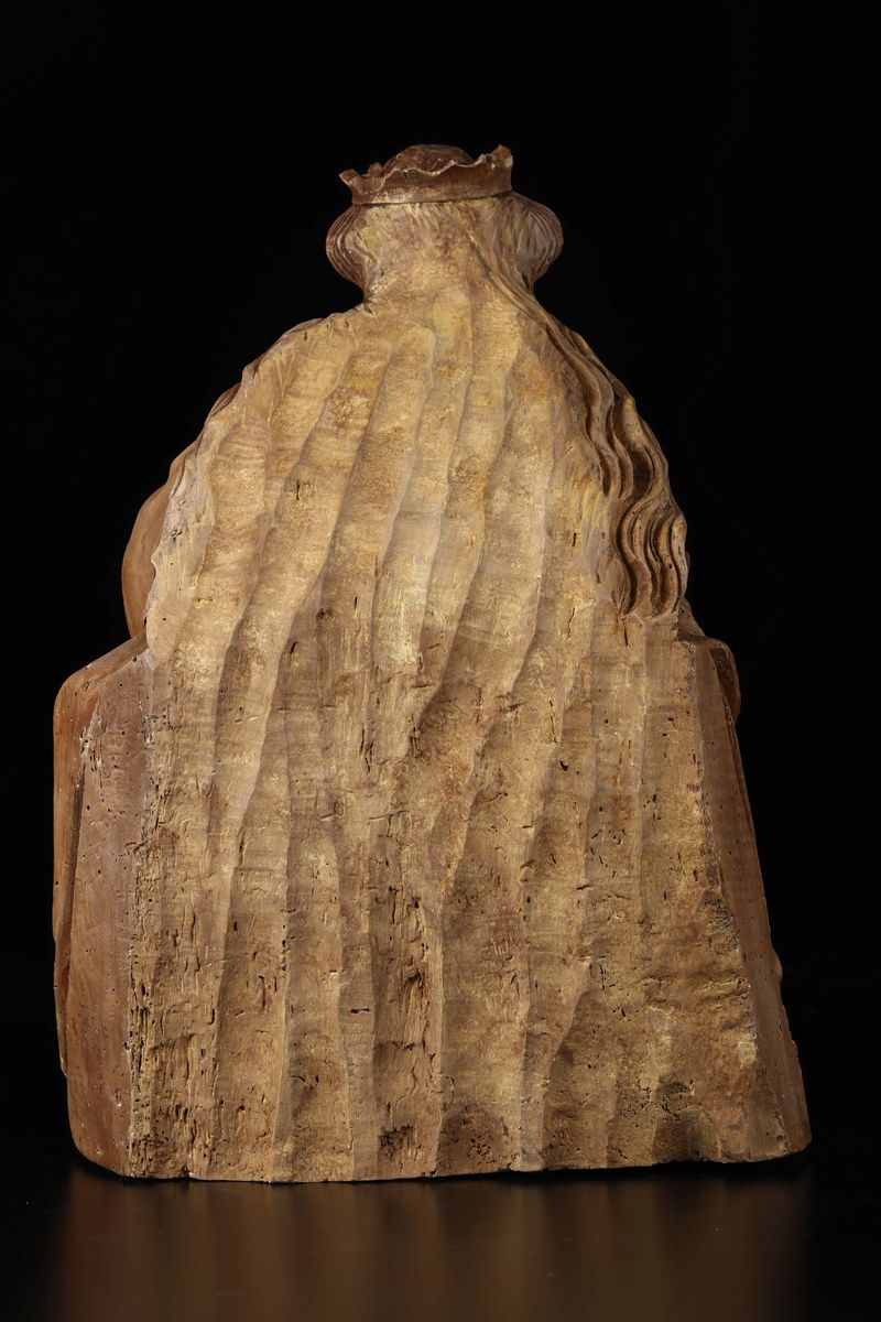 Scultura in Legno di Tiglio Rappresentante Madonna con Bambino, Norimberga, Cerchia di Veit Stoss...