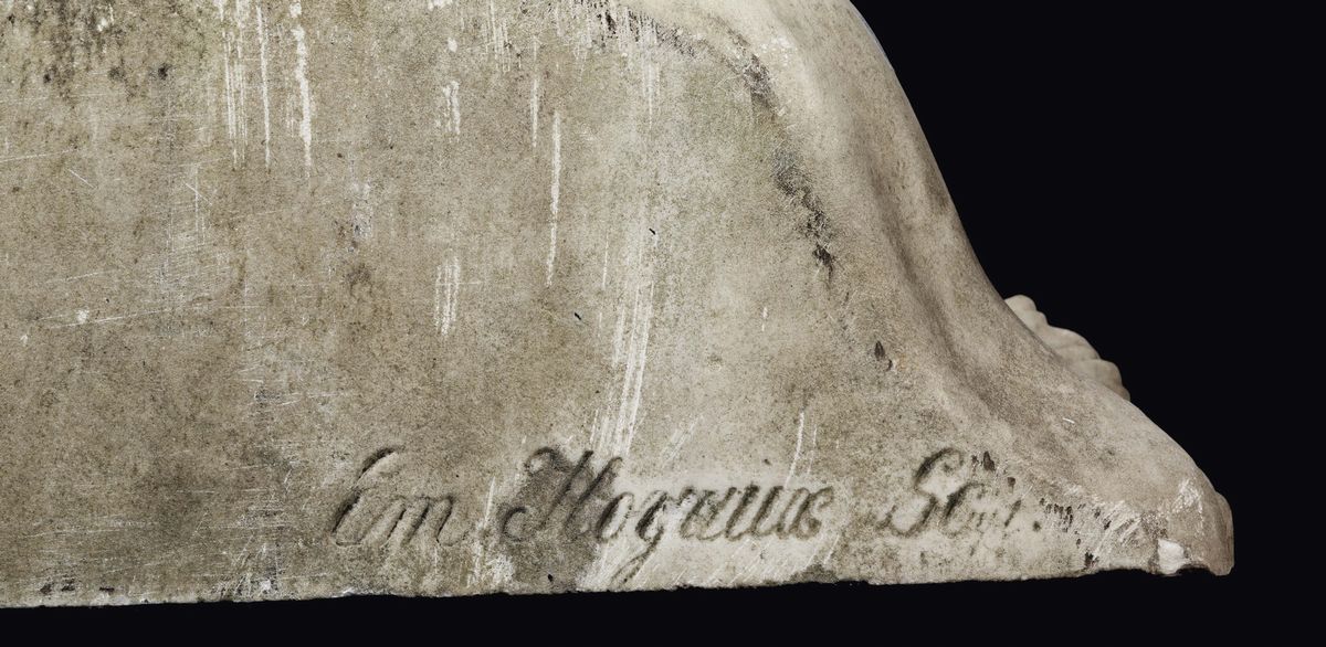 Memento Mori in Marmo Bianco. Scultore Non Identificato del XIX Secolo