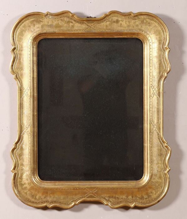 Specchiera a guantiera dorata, XIX secolo