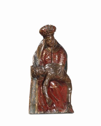 Pietà (vesperbild) in Legno Policromo, Germania o Austria XVII Secolo