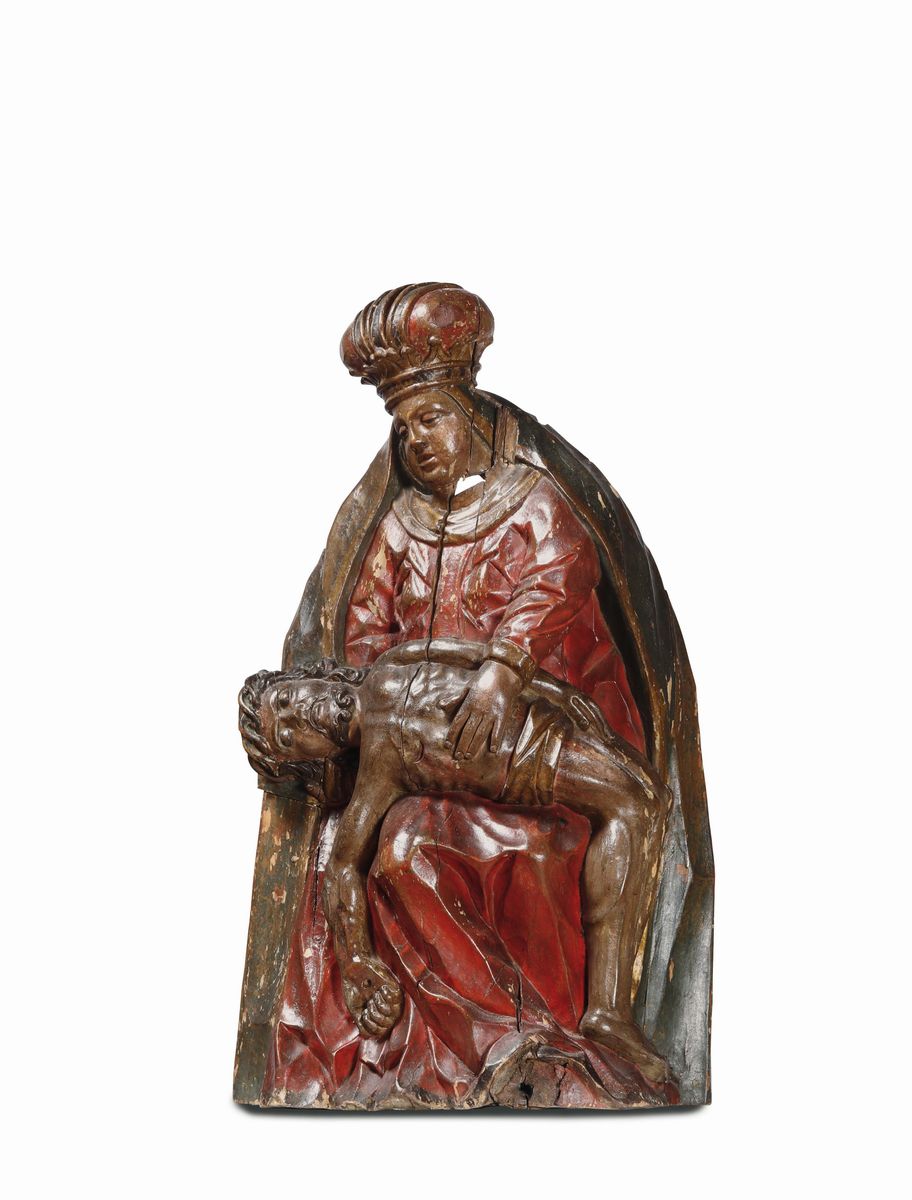Pietà (vesperbild) in Legno Policromo, Germania o Austria XVII Secolo