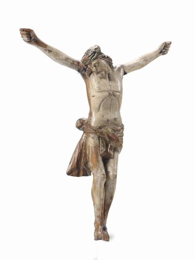 Cristo Crocifisso in Legno Policromo e Dorato, Scultore Barocco del XVII Secolo