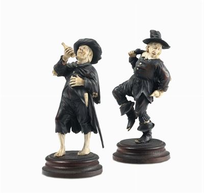 Mendicanti. Legno da Frutto e Avorio, Tirolo XVIII Secolo, Seguace di Simon Troger