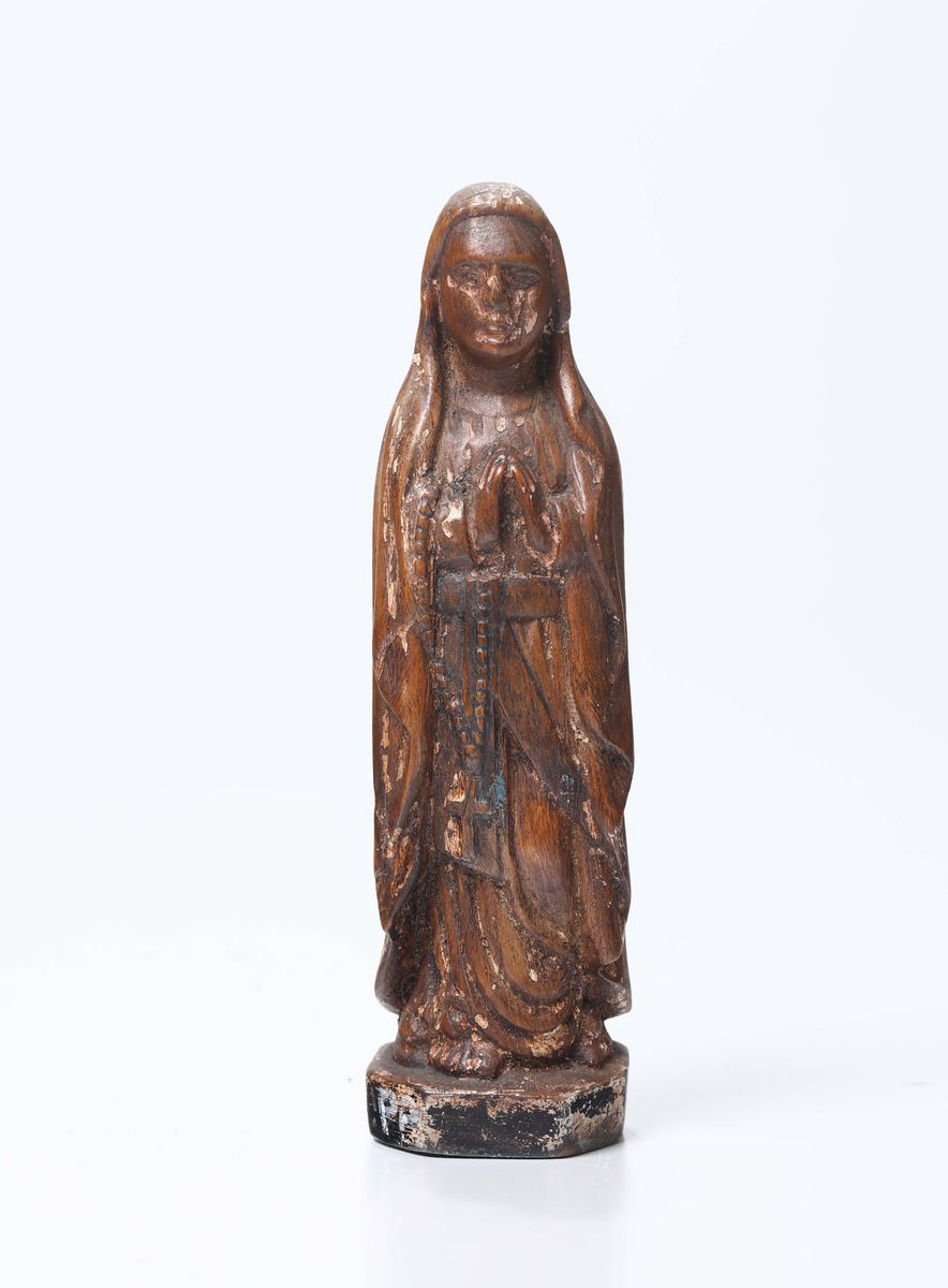 S.rocco e Madonna del Rosario in Legno Policromo e Dorato, Arte del XVII-XVIII Secolo