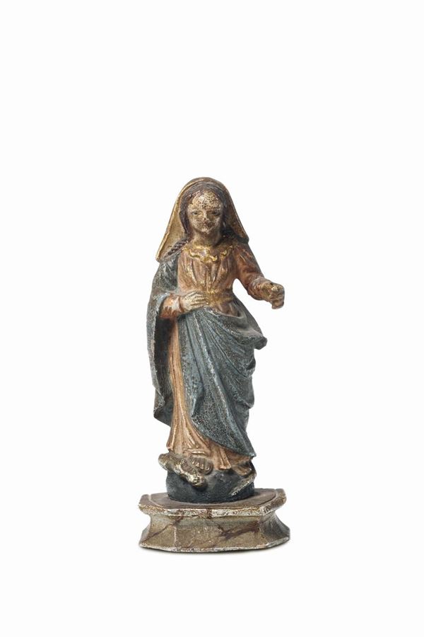 Madonna Immacolata in legno policromo, intagliatore del XVIII secolo