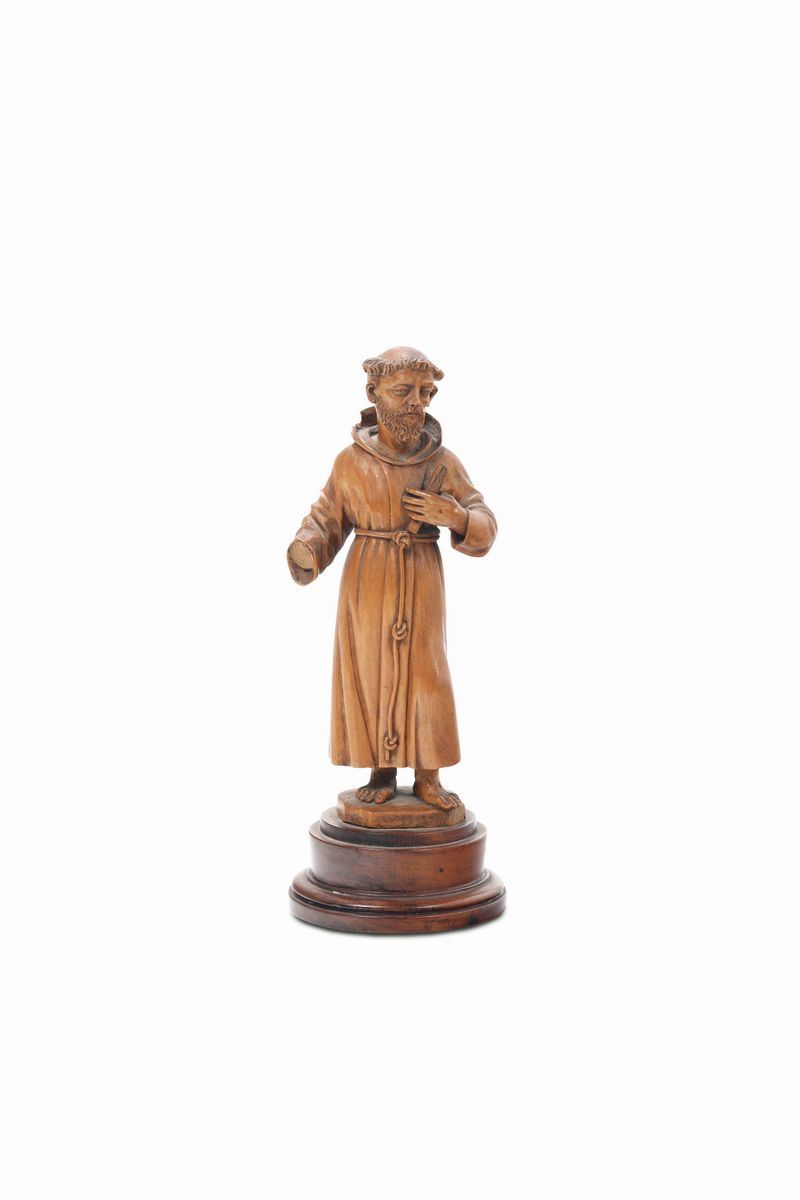 San Francesco in legno di bosso, XVIII secolo  - Auction Sculture Timed Auction - Cambi Casa d'Aste