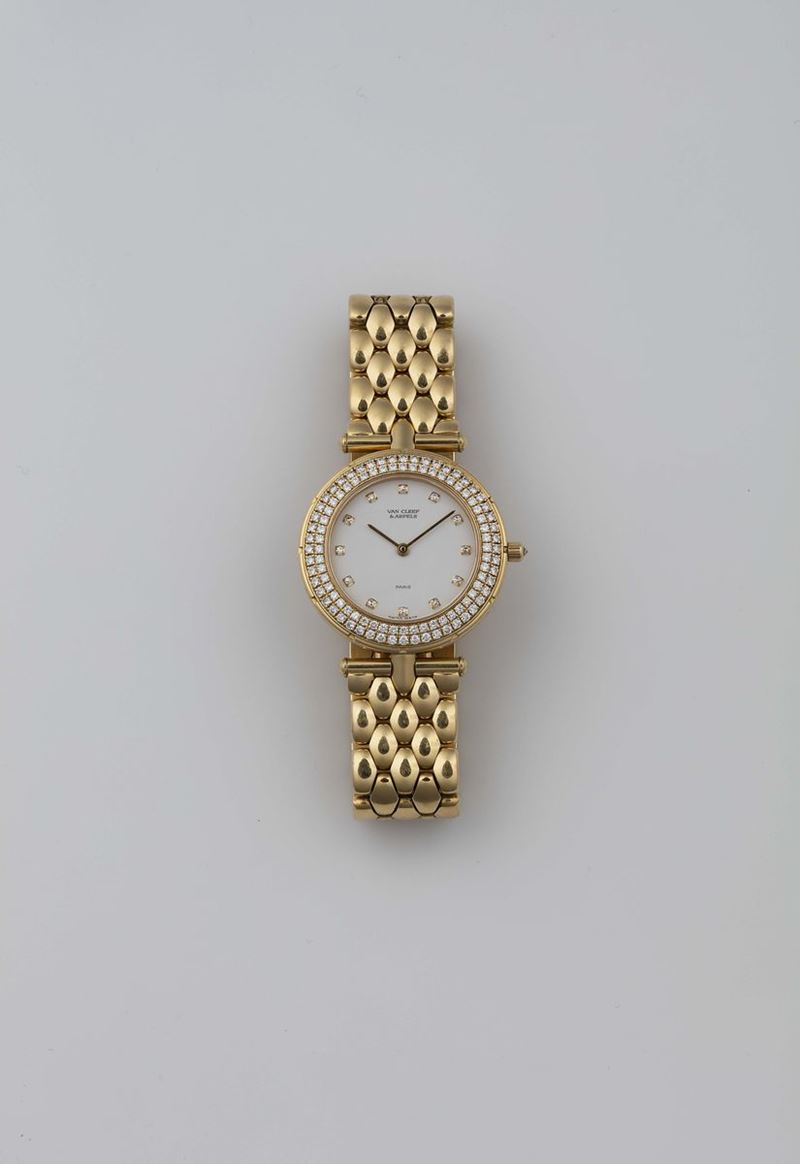 Lady's diamond and gold wirstwatch. Van Cleef & Arpels  - Auction Fine Jewels - II - Cambi Casa d'Aste