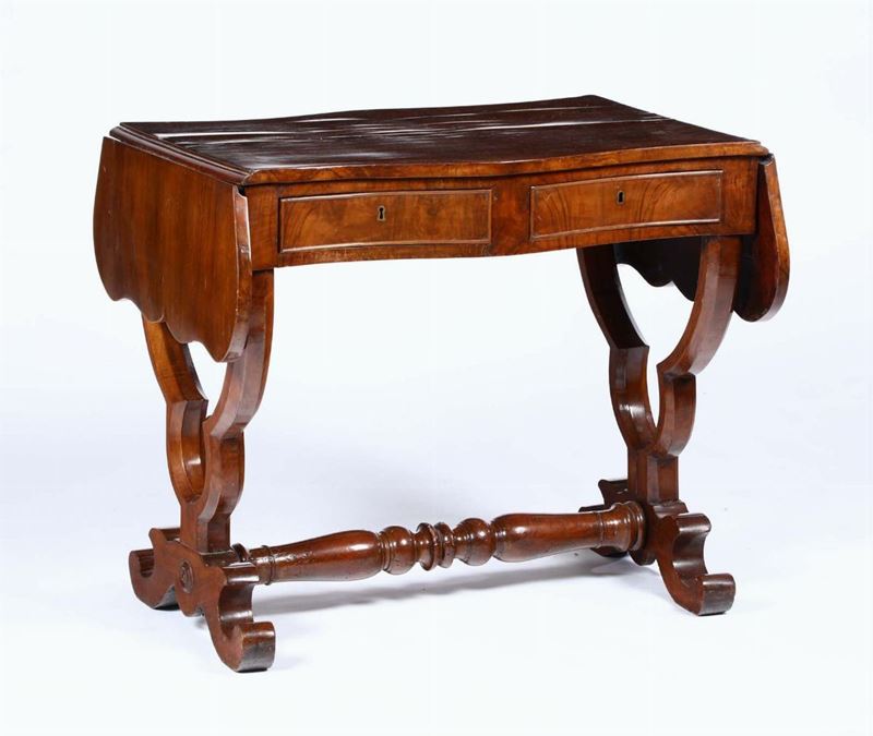 Tavolo in mogano a bandelle, XIX secolo  - Auction Asta a Tempo antiquariato - II - Cambi Casa d'Aste
