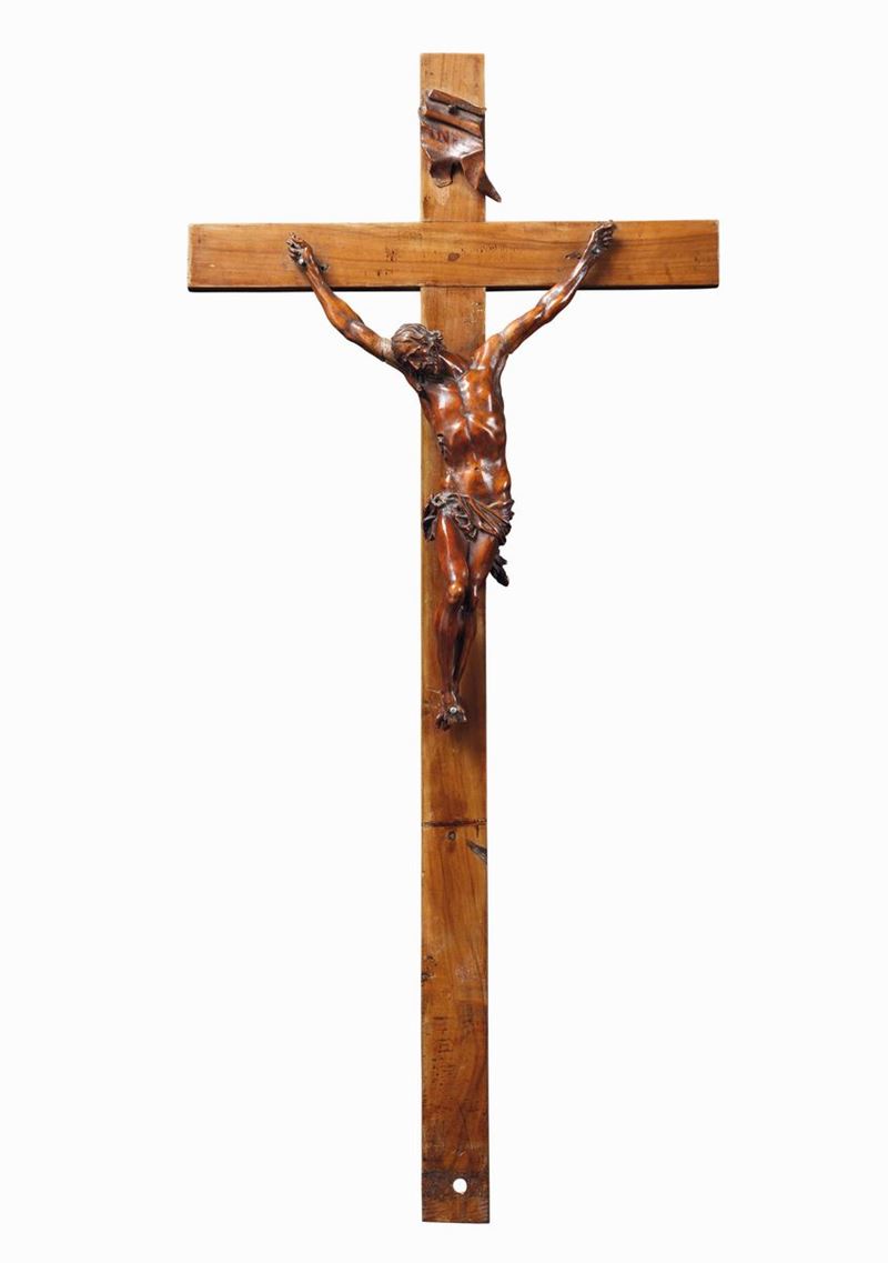 Scultura in legno di bosso rappresentante Cristo crocifisso, bottega di Andrea Fantoni, Bergamo, XVIII secolo  - Auction Sculpture and Works of Art - Cambi Casa d'Aste
