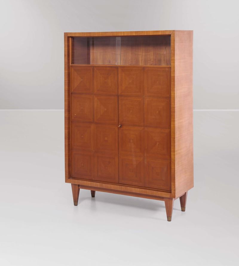 Mobile contenitore intarsiato in legno con dettagli in vetro.  - Auction Twentieth-century furnishings | Time Auction - Cambi Casa d'Aste
