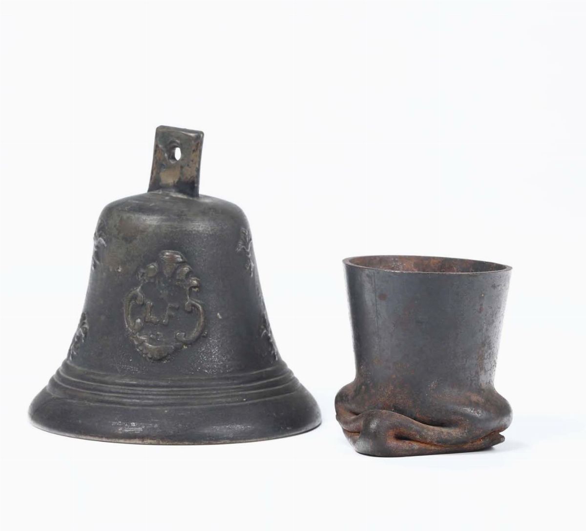 Piccolo Mortaio e Campanello in Bronzo, XVIII-XIX Secolo