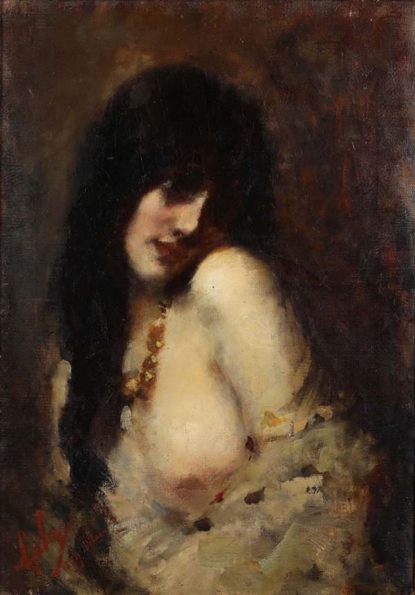 Emilio Gola (1851-1923), nei modi di Figura femminile, 1879