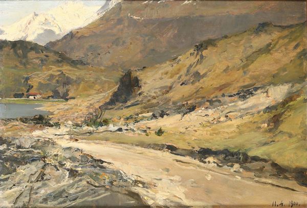 Lorenzo Delleani (1840-1908) Sentiero di montagna