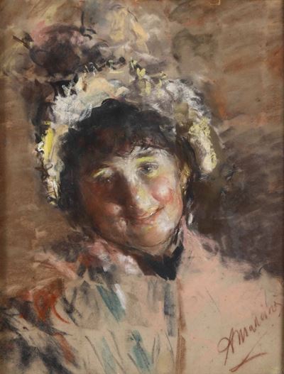 Antonio Mancini (1852-1930)testolina al Sole