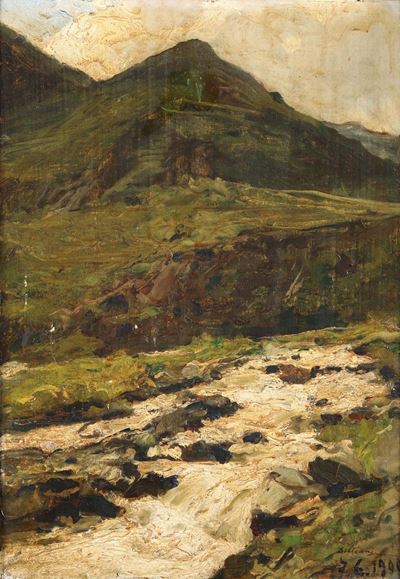 Lorenzo Delleani (1840-1908)torrente Alpino, 1900