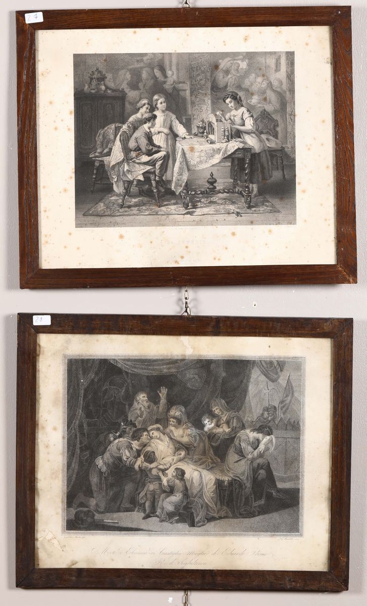 Duei stampe con personaggi  - Auction Asta a Tempo antiquariato - II - Cambi Casa d'Aste