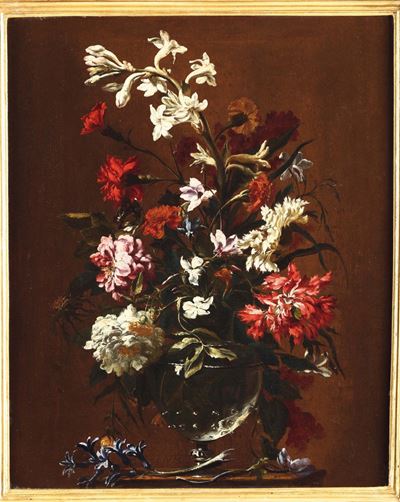 Mario Nuzzi Detto Mario dei Fiori (roma 1603-1673)fiori in Vaso di Vetro