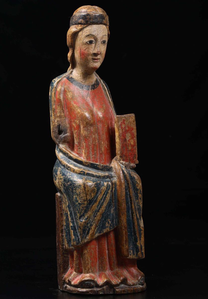 Sedes Sapientiae il Legno Policromo, Spagna Probabile XV Secolo