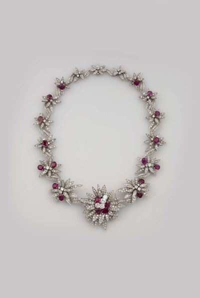 Settepassi, Firenze. Collana con Diamanti e Rubini