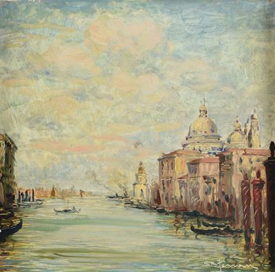 Berto Ferrari (1887 - 1965)canal Grande a Venezia