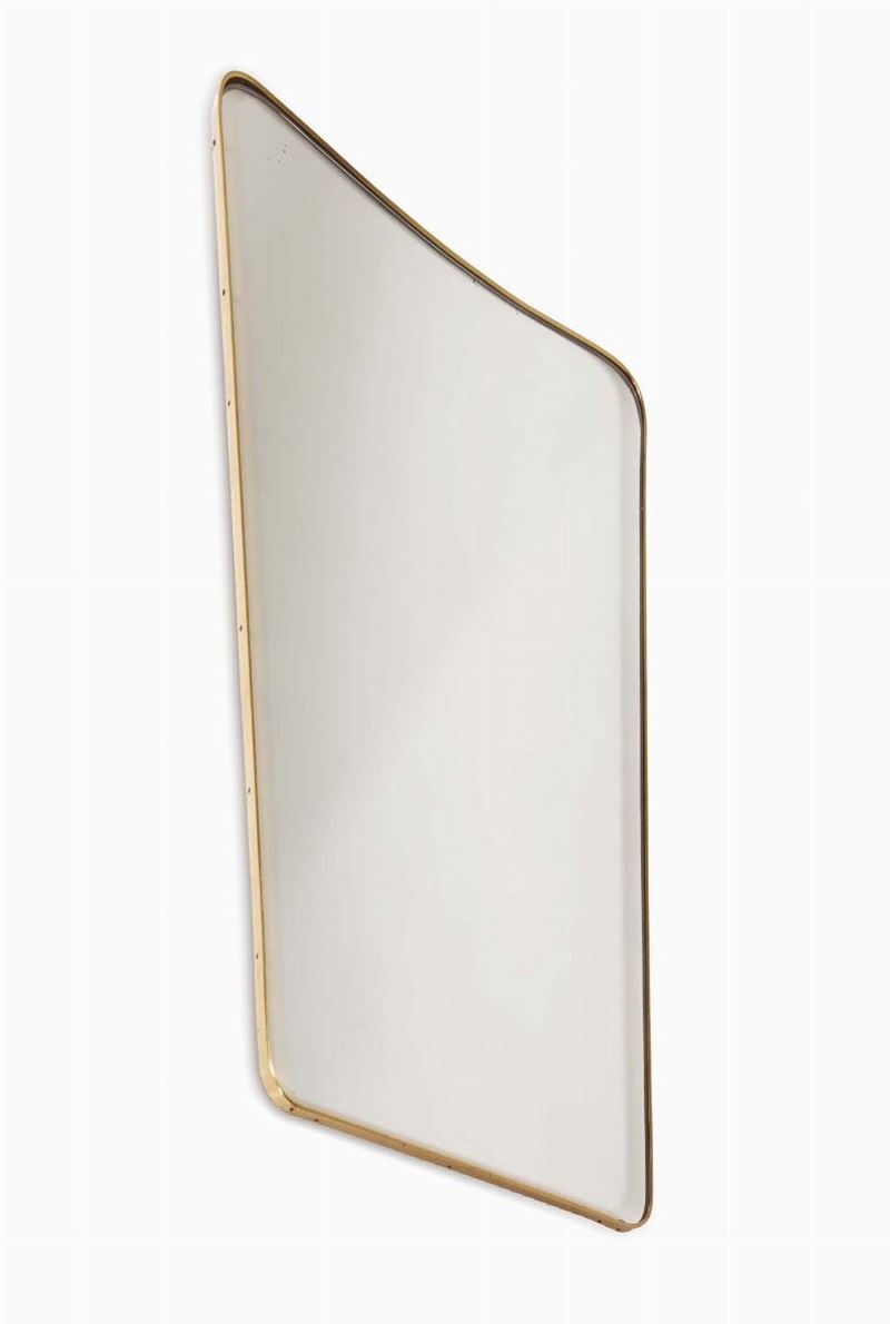 Specchiera in vetro molato con cornice in ottone lucido  - Auction Design - Cambi Casa d'Aste