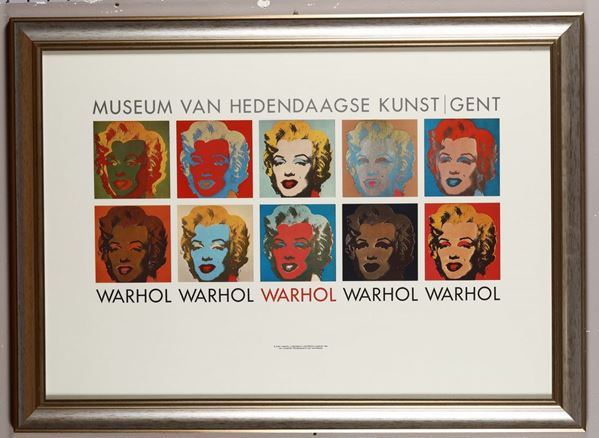 Locandina di mostra su Andy Warhol al museum van hedendaagse kunst di Gent