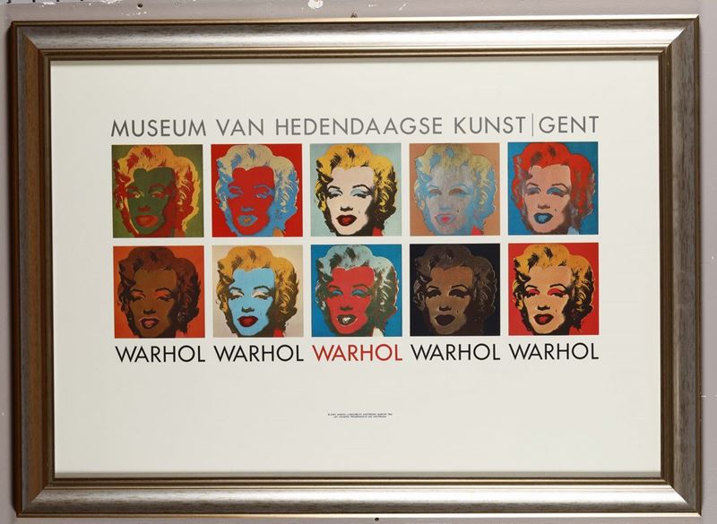 Locandina di mostra su Andy Warhol al museum van hedendaagse kunst di Gent  - Asta Asta a Tempo antiquariato - II - Cambi Casa d'Aste