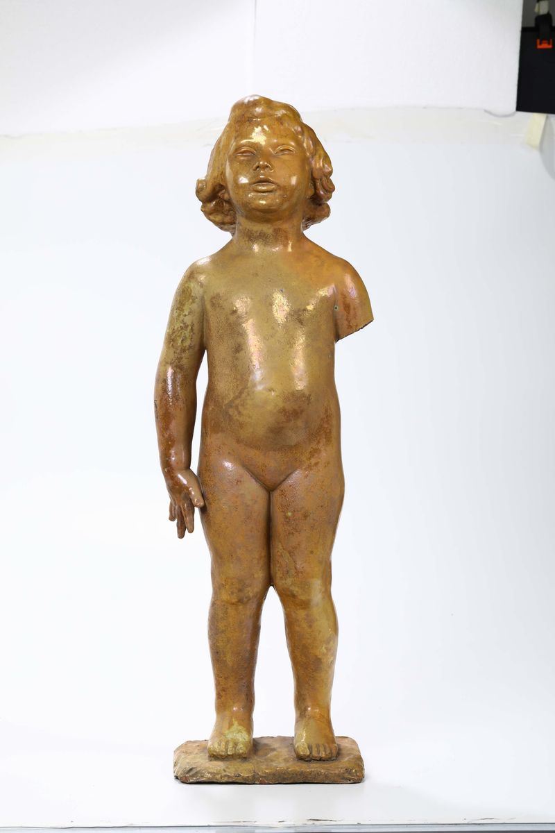 Bambina in ceramica, nei modi di Melandri, XX secolo  - Auction Asta a Tempo antiquariato - II - Cambi Casa d'Aste