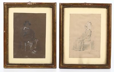 Due Disegni a Carboncino su Carta Datati 1845