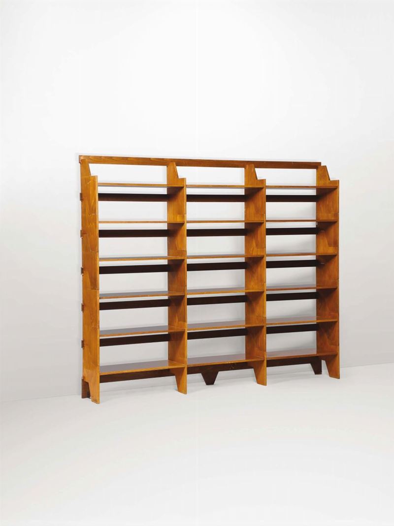 Libreria con srtuttura in legno lucido. Prod. Italia, 1950 ca.  - Asta Design - Cambi Casa d'Aste