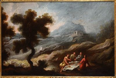 Francisco Antolinez Y Sarabia (1644-1700), Attribuito Apaesaggio con Figure
