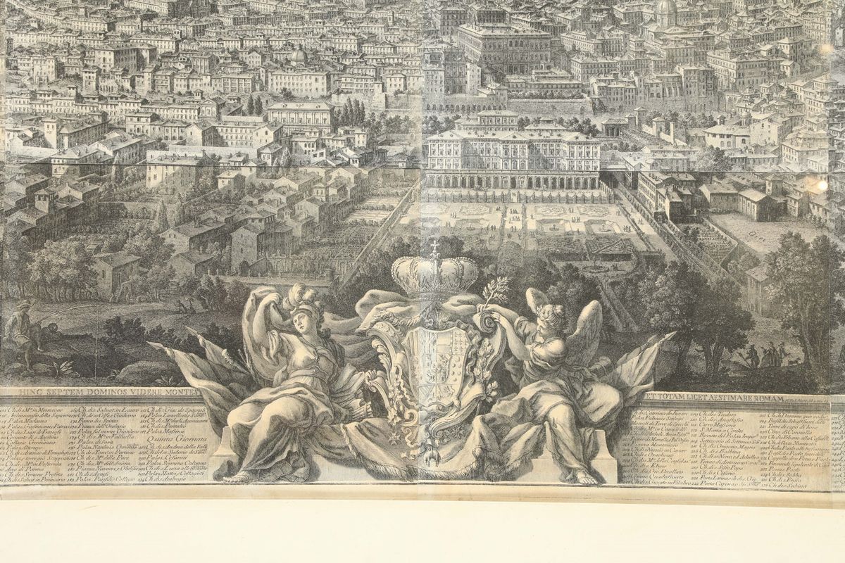 Stampa Raffigurante Prospetto della Città di Roma Visto dal Monte Gianicolo, 1765