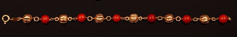 Coral and gold bracelet  - Auction Timed Auction Jewels - Cambi Casa d'Aste