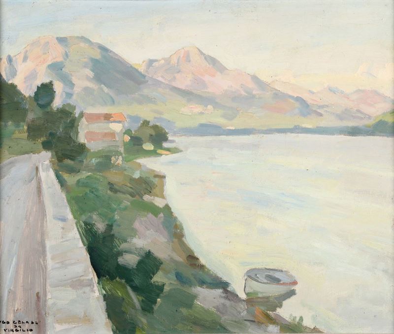 Ugo Celada da Virgilio (1895-1995) Paesaggio costiero  - Asta Dipinti del XIX e XX secolo - Cambi Casa d'Aste